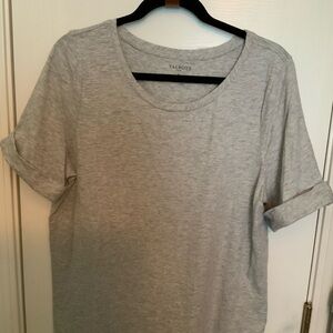 Talbots Gray Cuffed Sleeve Relaxed T-Shirt